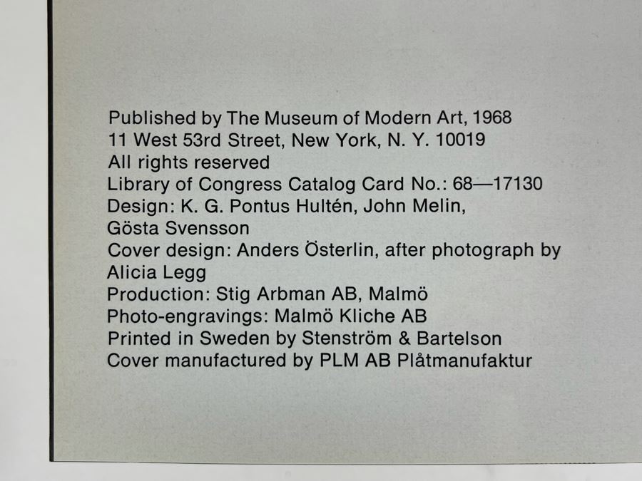 Vintage 1968 First Edition Book From The Museum Of Modern Art Metal Binding Book Titled The Machine As Seen At The End Of The Mechanical Age By K. G. Pontus Hulten [Photo 6]