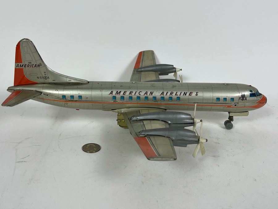 Line Mar Toys Japan American Airlines Tin Plane Toy Battery Powered Untested 15L [Photo 7]