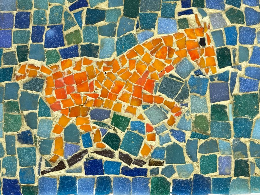 David Lavington (American, 1951–1995) Mosiac Horse On Board Signed On Back 8W X 4.5H [Photo 5]