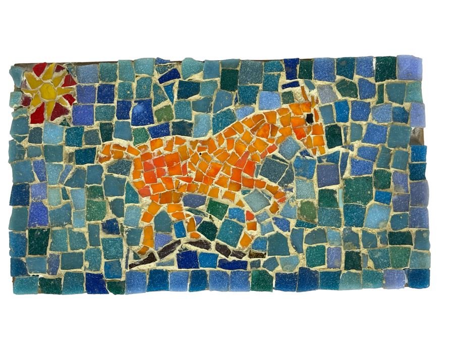 David Lavington (American, 1951–1995) Mosiac Horse On Board Signed On Back 8W X 4.5H [Photo 2]