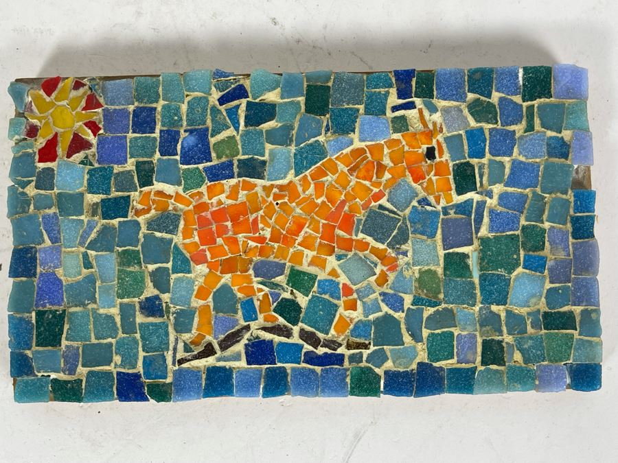 David Lavington (American, 1951–1995) Mosiac Horse On Board Signed On Back 8W X 4.5H [Photo 4]