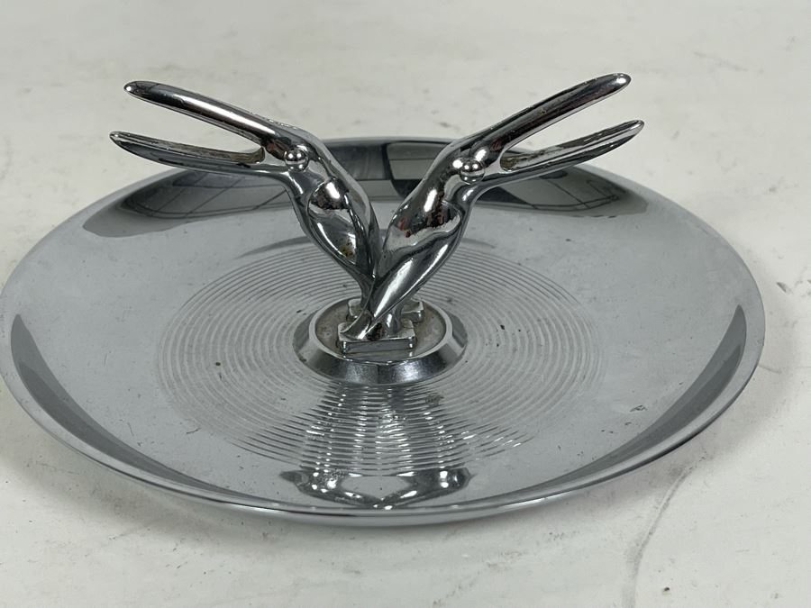 Vintage Art Deco Chrome Toucans Pincherette Ashtray 5.5W [Photo 4]