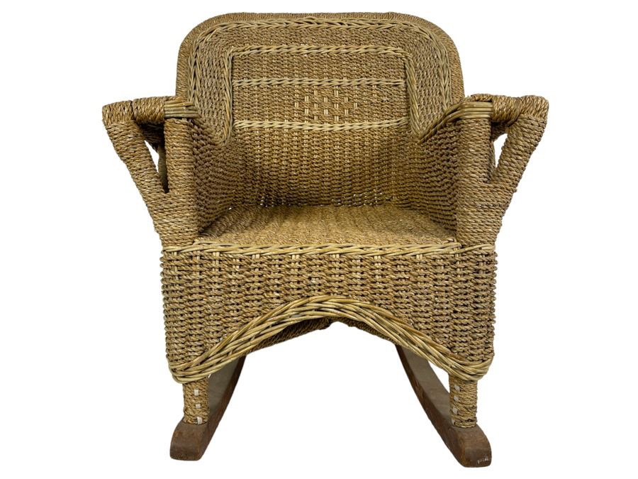 Antique Woven Wicker Child's Rocking Chair 18.5W X 23D X 22H [Photo 1]