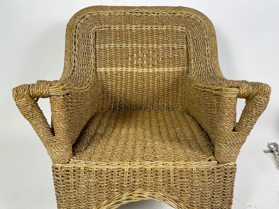 Wicker rocking antique chair chairs vintage furniture