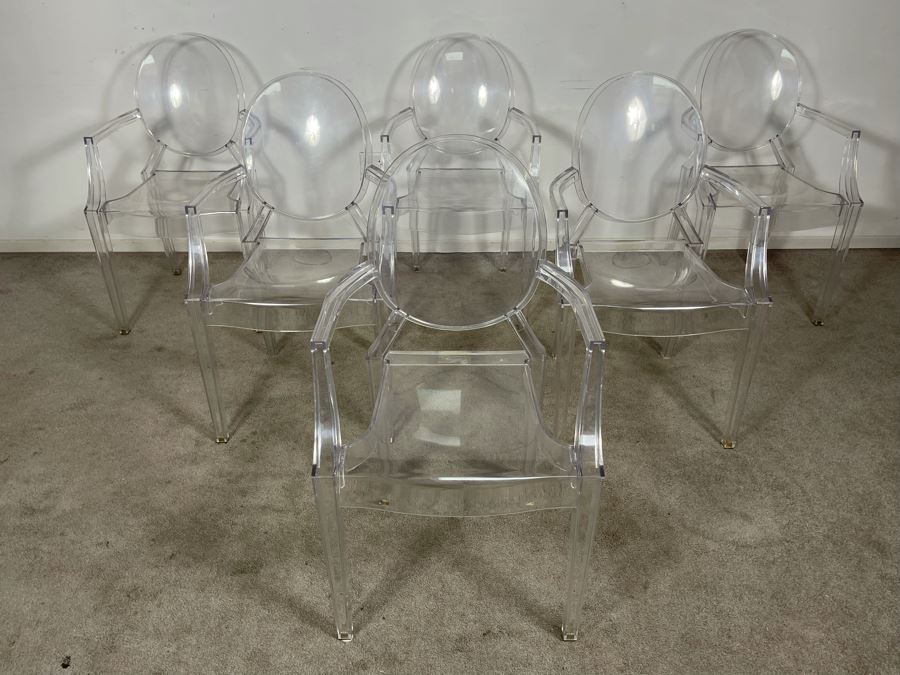 (6) Philippe Stark Ghost Stackable Lucite Dining Armchairs By Kartell 21W X 22D X 36H (HE) Retails $6,000+ [Photo 7]