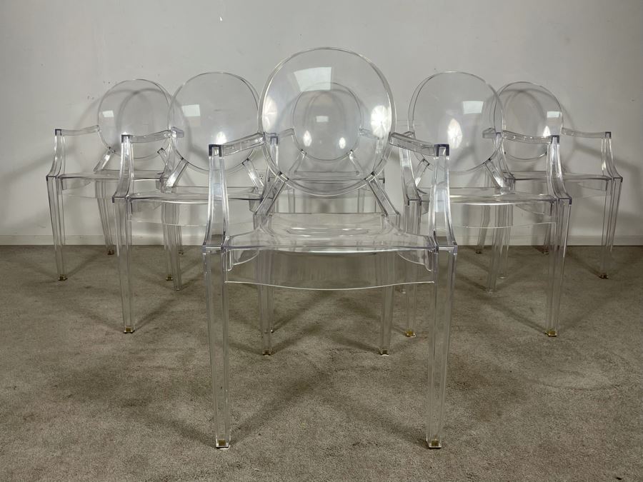 (6) Philippe Stark Ghost Stackable Lucite Dining Armchairs By Kartell 21W X 22D X 36H (HE) Retails $6,000+ [Photo 5]