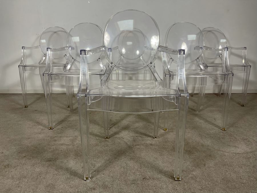 (6) Philippe Stark Ghost Stackable Lucite Dining Armchairs By Kartell 21W X 22D X 36H (HE) Retails $6,000+ [Photo 2]