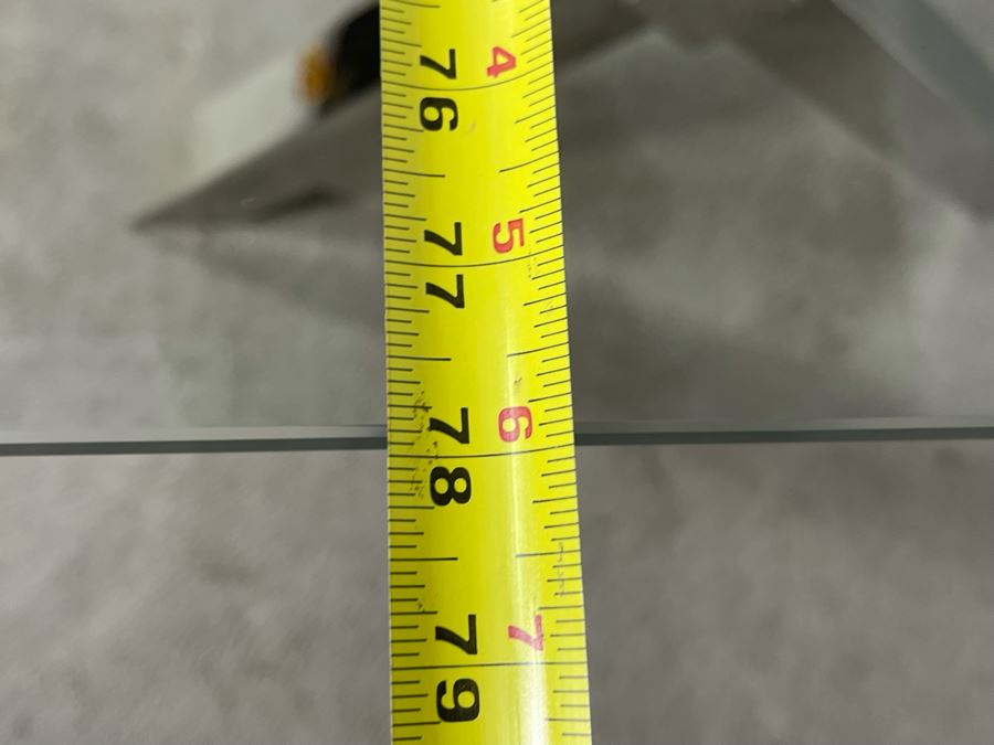 Modernist Contemporary Chrome X-Base Dining Table / Desk With Glass Top 78W X 38D X 29.5H (HE) [Photo 12]