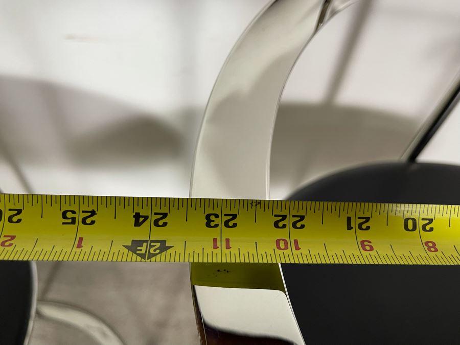 (3) Interlude Home High-End Modernist Chrome Frame With Leather Seat Bar Stools 23.5W X 21D X 41H (30H Seat) (HE) Retails $6,000+ [Photo 17]