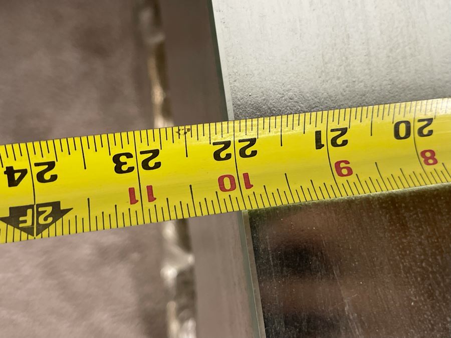 Pair Of Silver Sequoia End Tables Molded Out Of Resin With Glass Tops From Z Gallerie 22W X 22D X 22H (HE) Retails $1,600 [Photo 14]