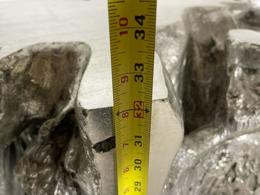 Silver Sequoia Console Table Molded Out Of Resin From Z Gallerie 58W X 14D X 33H (HE) Retails $1,500 [Photo 19]