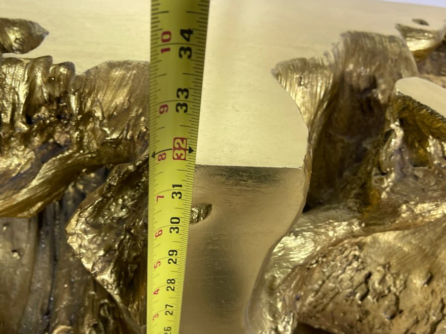 Gold Sequoia Console Table Molded Out Of Resin From Z Gallerie 58W X 14D X 32H (HE) Retails $1,500 [Photo 12]