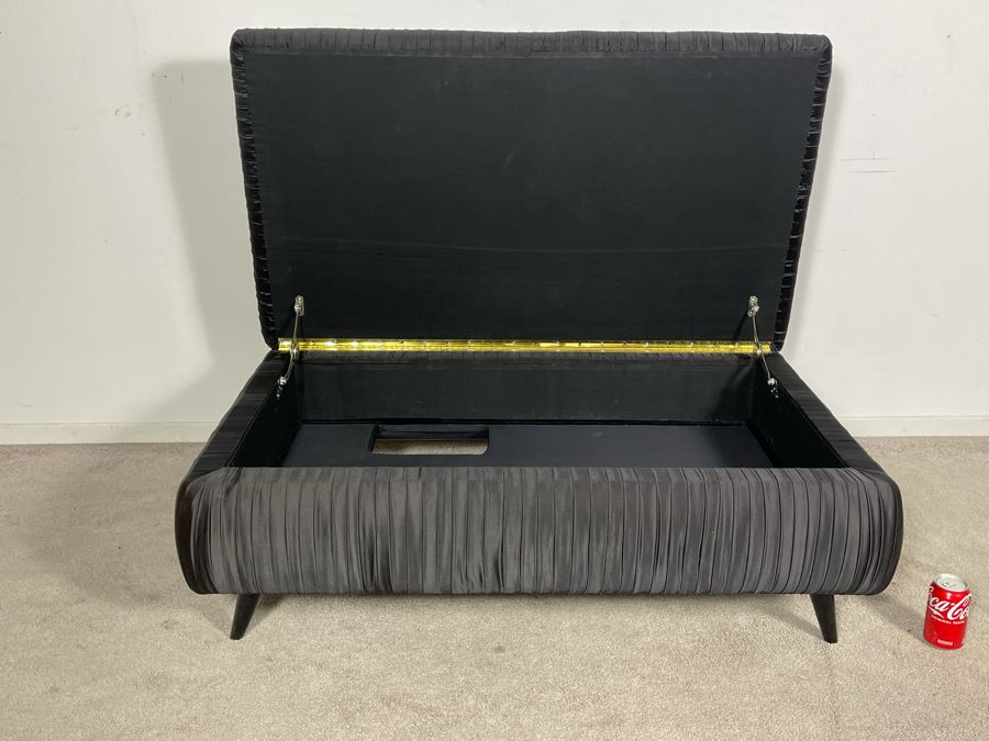 Contemporary Hinged Ottoman With Storage 48W X 27D X 19H (HE) [Photo 5]
