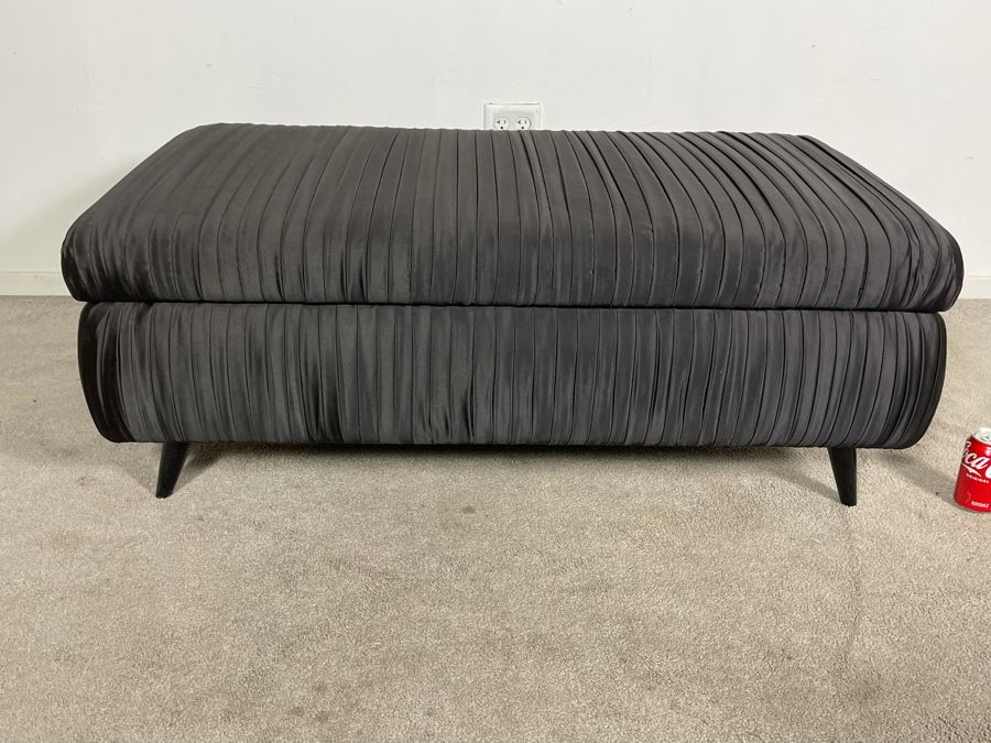 Contemporary Hinged Ottoman With Storage 48W X 27D X 19H (HE) [Photo 2]