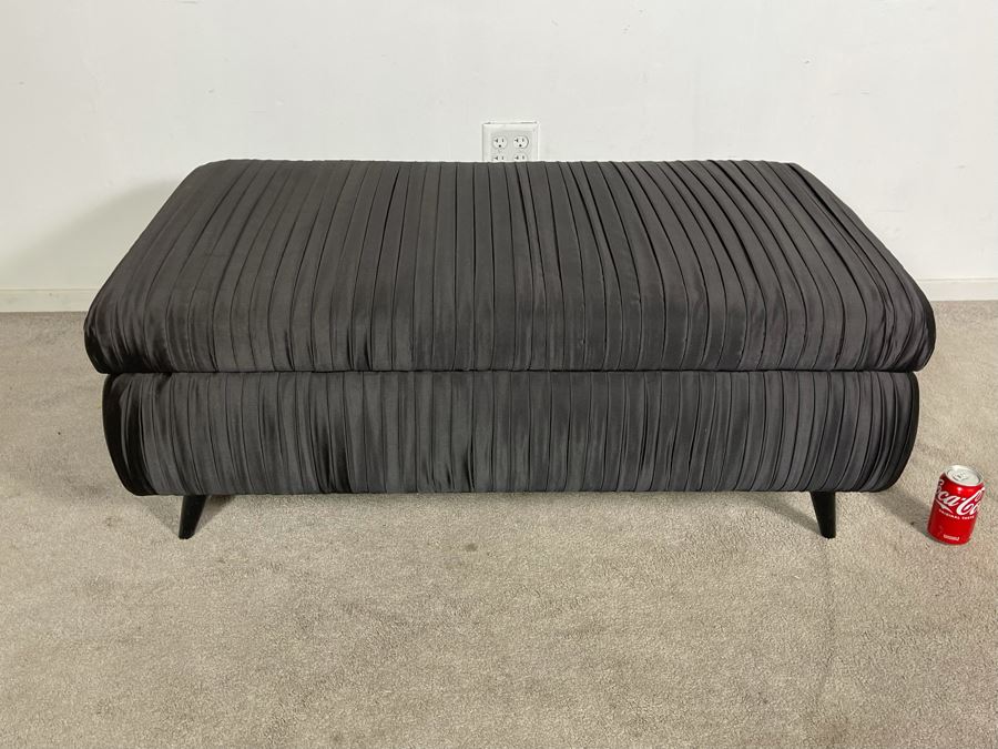 Contemporary Hinged Ottoman With Storage 48W X 27D X 19H (HE) [Photo 4]