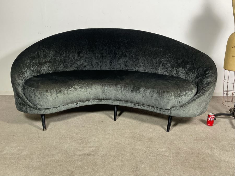 Modernist Atomic Kidney Bean Curved Sofa High Quality Construction 7'W X 3'D X 3'H (HE) [Photo 3]