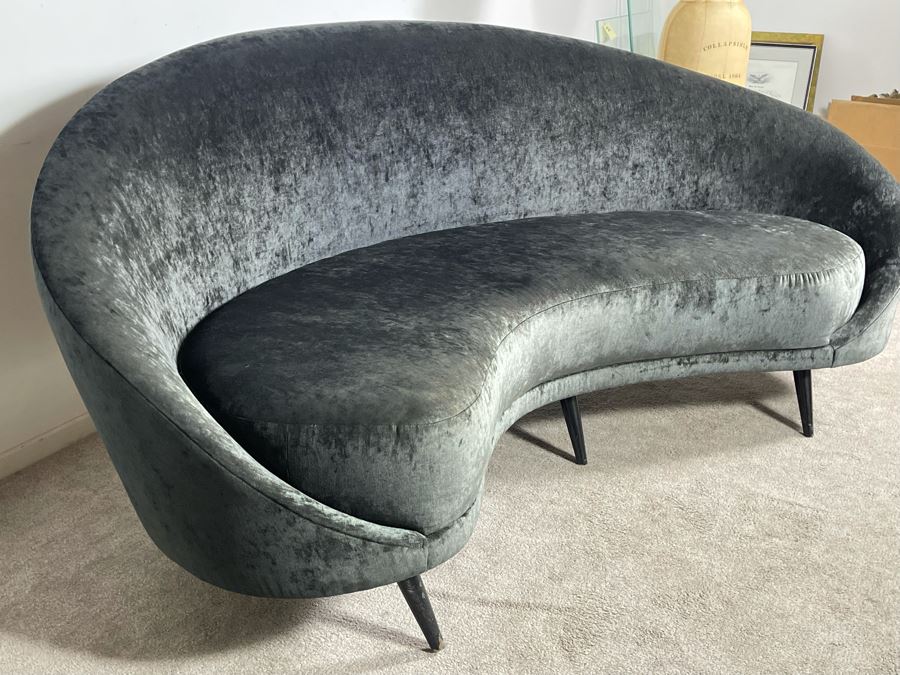 Modernist Atomic Kidney Bean Curved Sofa High Quality Construction 7'W X 3'D X 3'H (HE) [Photo 10]