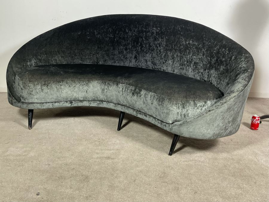 Modernist Atomic Kidney Bean Curved Sofa High Quality Construction 7'W X 3'D X 3'H (HE) [Photo 8]