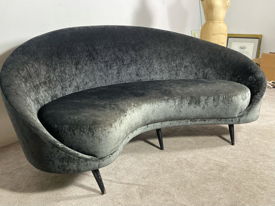 Modernist Atomic Kidney Bean Curved Sofa High Quality Construction 7'W X 3'D X 3'H (HE) [Photo 11]