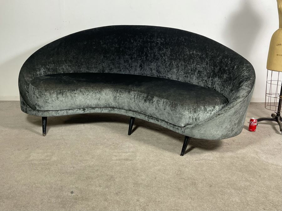 Modernist Atomic Kidney Bean Curved Sofa High Quality Construction 7'W X 3'D X 3'H (HE) [Photo 9]