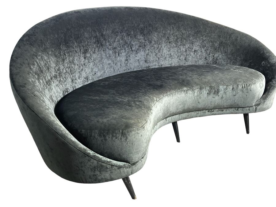 Modernist Atomic Kidney Bean Curved Sofa High Quality Construction 7'W X 3'D X 3'H (HE)