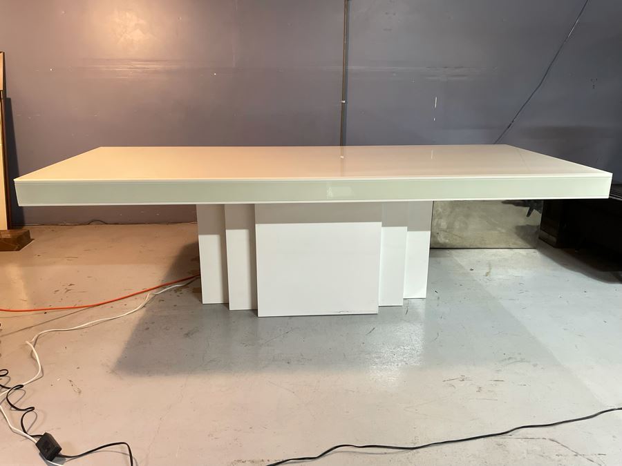 Custom 2-Piece Modernist Dining Table - See Photos For Several Blemishes 40'W X 8'L X 30'H (HE) [Photo 2]