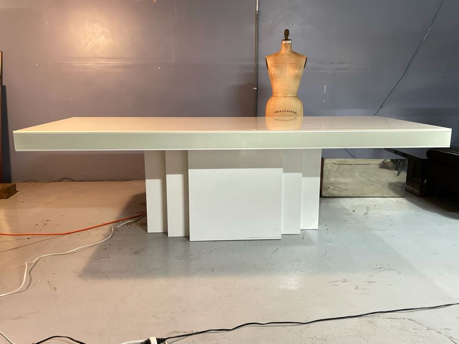 Custom 2-Piece Modernist Dining Table - See Photos For Several Blemishes 40'W X 8'L X 30'H (HE) [Photo 3]