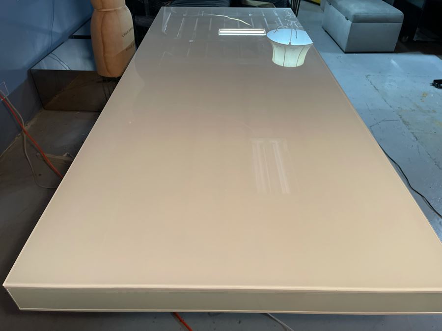 Custom 2-Piece Modernist Dining Table - See Photos For Several Blemishes 40'W X 8'L X 30'H (HE) [Photo 8]