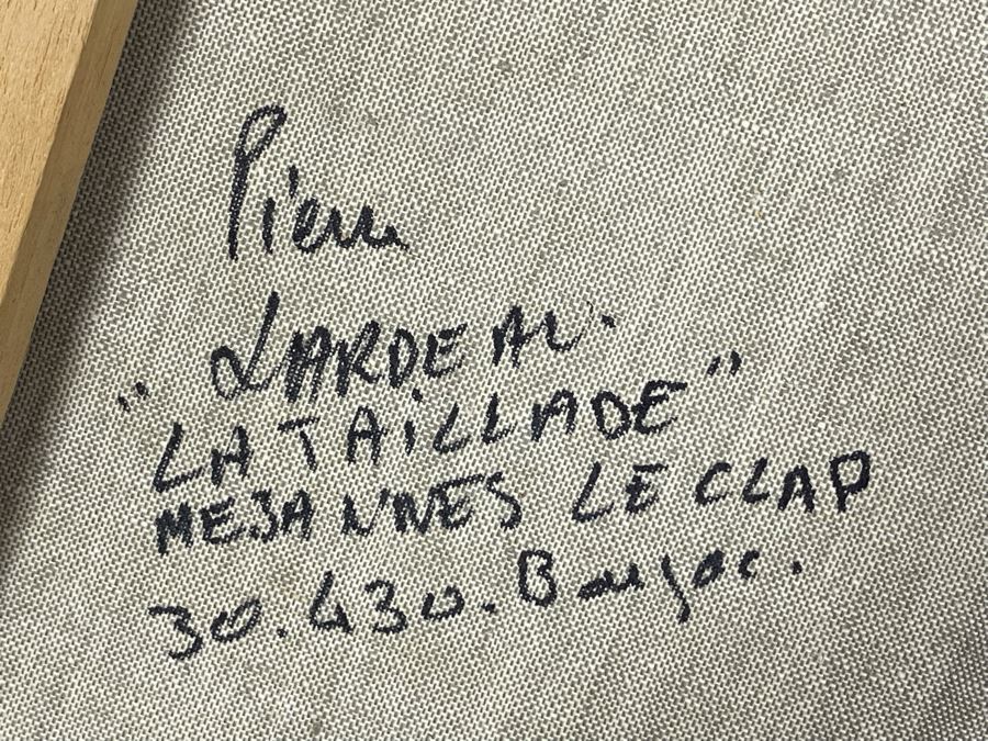 Original Pierre Perspective Painting On Canvas Titled 'La Taillade' Parisian Street Artist Paris France Montmartre 29 X 24 [Photo 12]