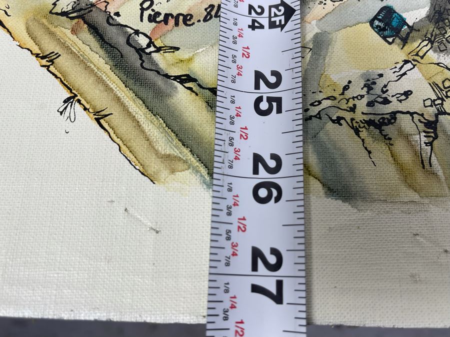 Original Pierre Perspective Painting On Canvas Of Cataclysmic San Francisco Skyline Pierre Was A Parisian Street Artist Paris France Montmartre 35 X 27 [Photo 20]