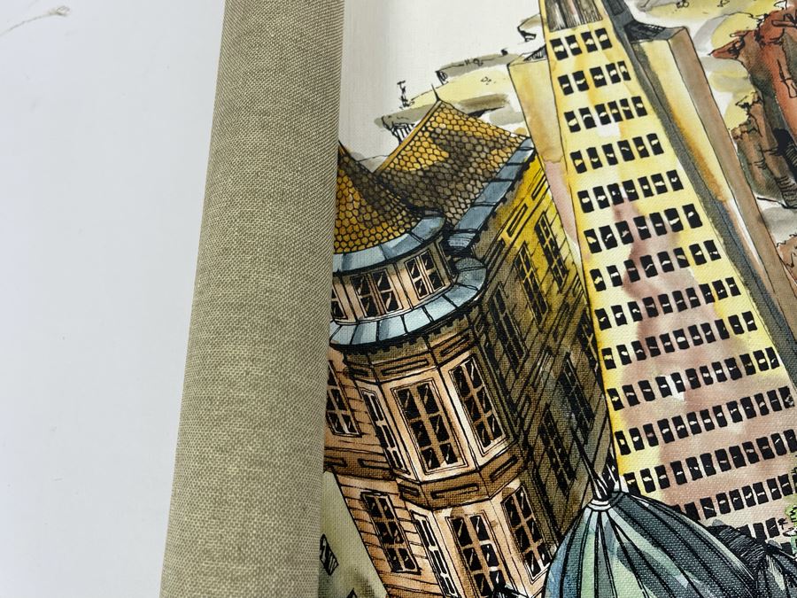 Original Pierre Perspective Painting On Canvas Of Cataclysmic San Francisco Skyline Pierre Was A Parisian Street Artist Paris France Montmartre 35 X 27 [Photo 21]