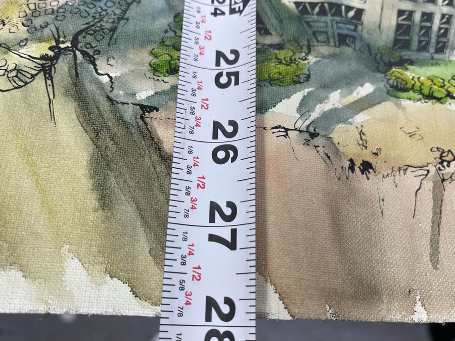 Original Pierre Perspective Painting On Canvas Of Cataclysmic San Francisco Skyline Pierre Was A Parisian Street Artist Paris France Montmartre 33 X 28 [Photo 20]