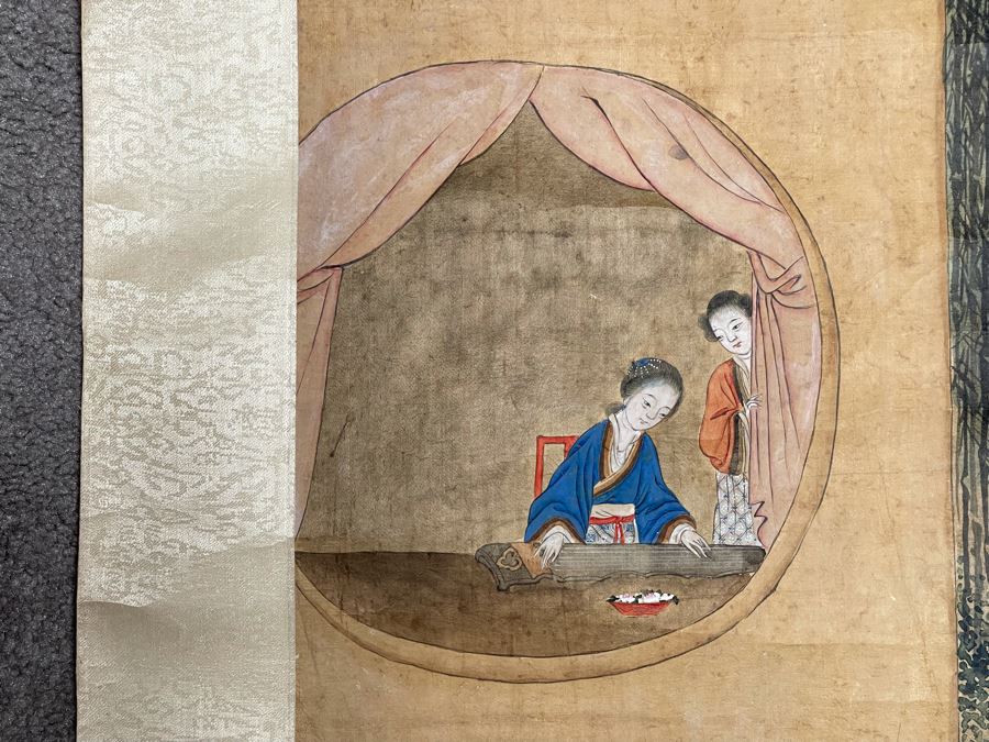 Original Vintage Chinese Scroll Painting - See Photos For Some Damage To Paper 20.5W X 42.5H [Photo 5]