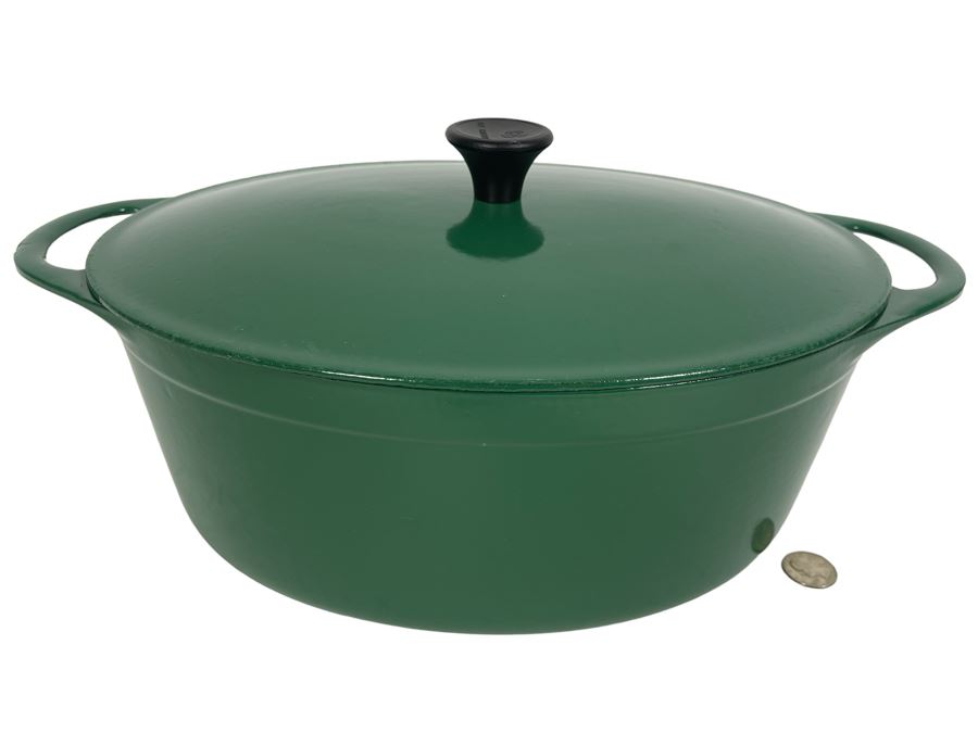 7 Quart Cousances Le Creuset Enameled Oval Cast Iron Dutch Oven #20 Green