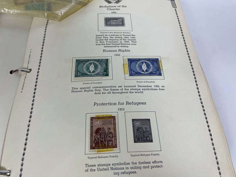 Large Collection Of United Nations Postage Stamps And Postal Stationery Binder Filled With Stamps Approximately 288 Pages 1952 Onward - See Photos For Sampling [Photo 18]