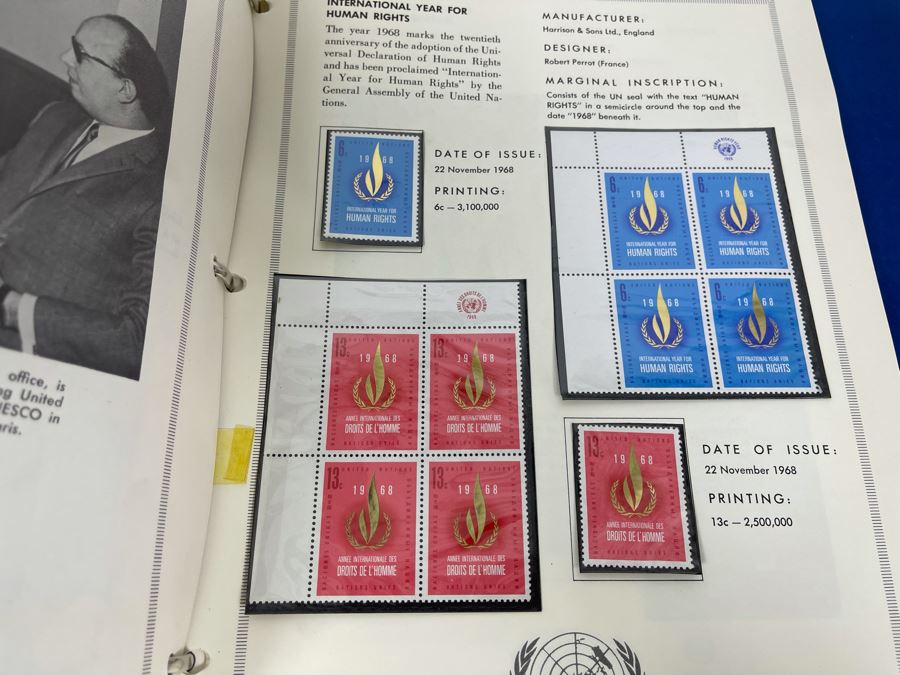 Large Collection Of United Nations Postage Stamps And Postal Stationery Binder Filled With Stamps Approximately 288 Pages 1952 Onward - See Photos For Sampling [Photo 22]