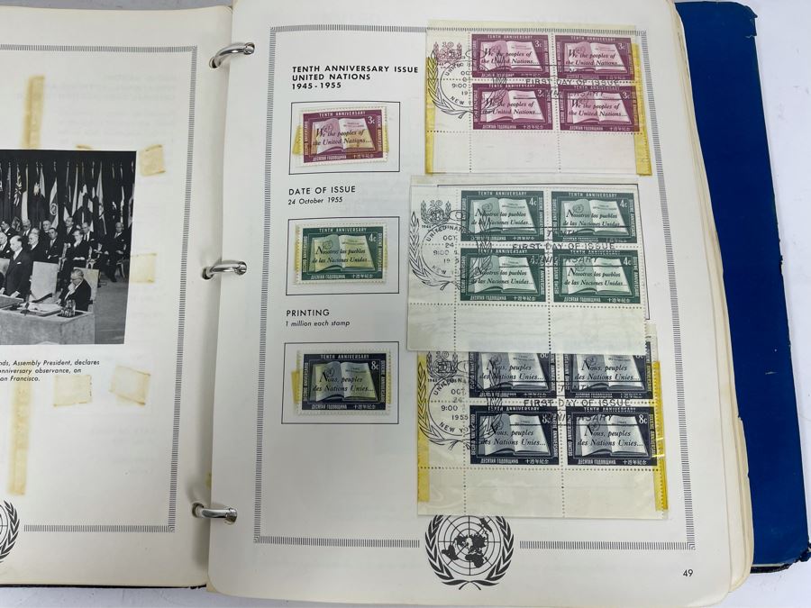 Large Collection Of United Nations Postage Stamps And Postal Stationery Binder Filled With Stamps Approximately 288 Pages 1952 Onward - See Photos For Sampling [Photo 29]