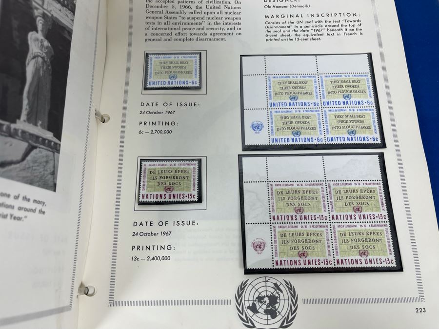 Large Collection Of United Nations Postage Stamps And Postal Stationery Binder Filled With Stamps Approximately 288 Pages 1952 Onward - See Photos For Sampling [Photo 24]