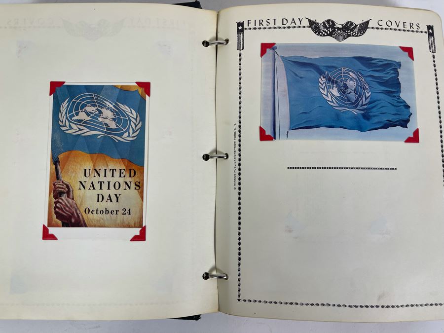 Large Collection Of United Nations Postage Stamps And Postal Stationery Binder Filled With Stamps Approximately 288 Pages 1952 Onward - See Photos For Sampling [Photo 4]