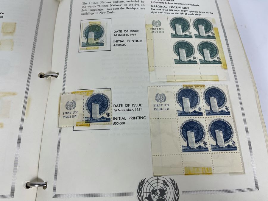 Large Collection Of United Nations Postage Stamps And Postal Stationery Binder Filled With Stamps Approximately 288 Pages 1952 Onward - See Photos For Sampling [Photo 9]