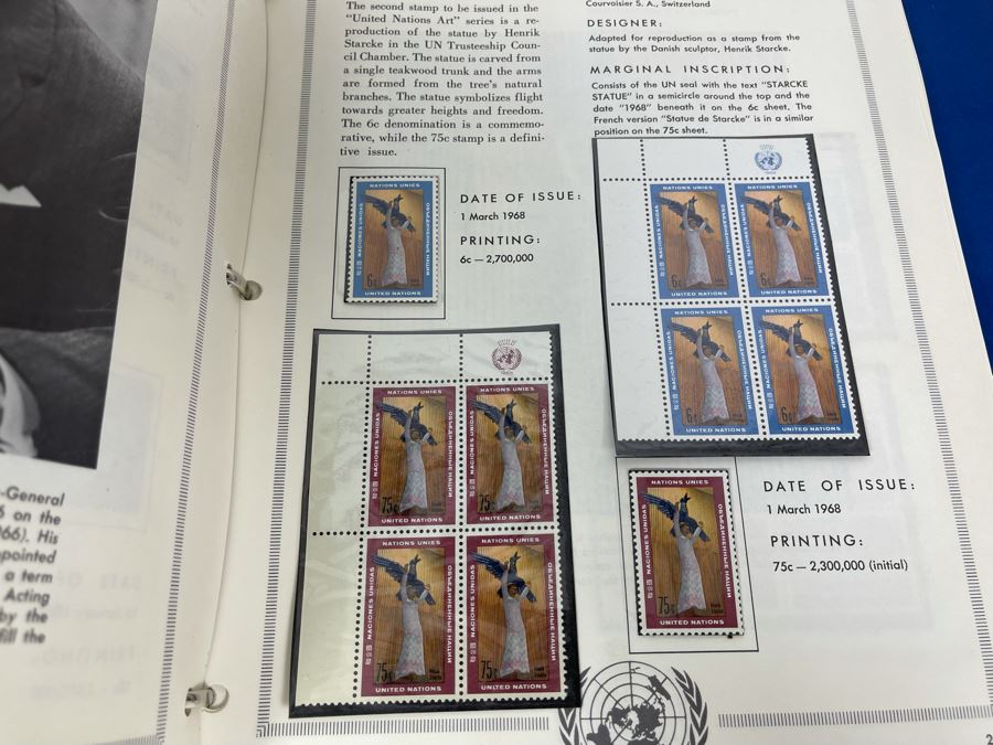 Large Collection Of United Nations Postage Stamps And Postal Stationery Binder Filled With Stamps Approximately 288 Pages 1952 Onward - See Photos For Sampling [Photo 23]