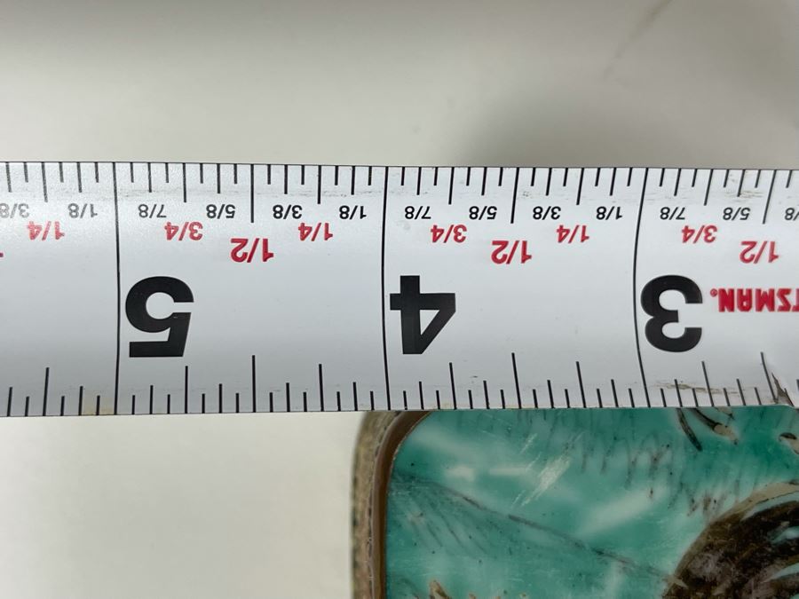 Vintage Chinese Old Porcelain Hand Painted Shard Metal Trinket Box 4W X 5.5L X 2H [Photo 8]