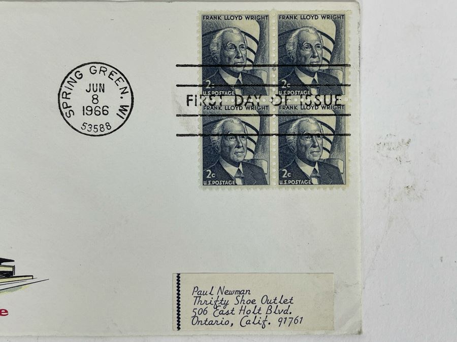 Vintage 1966 Frank Lloyd Wright First Day Cover [Photo 3]