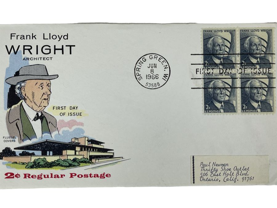 Vintage 1966 Frank Lloyd Wright First Day Cover