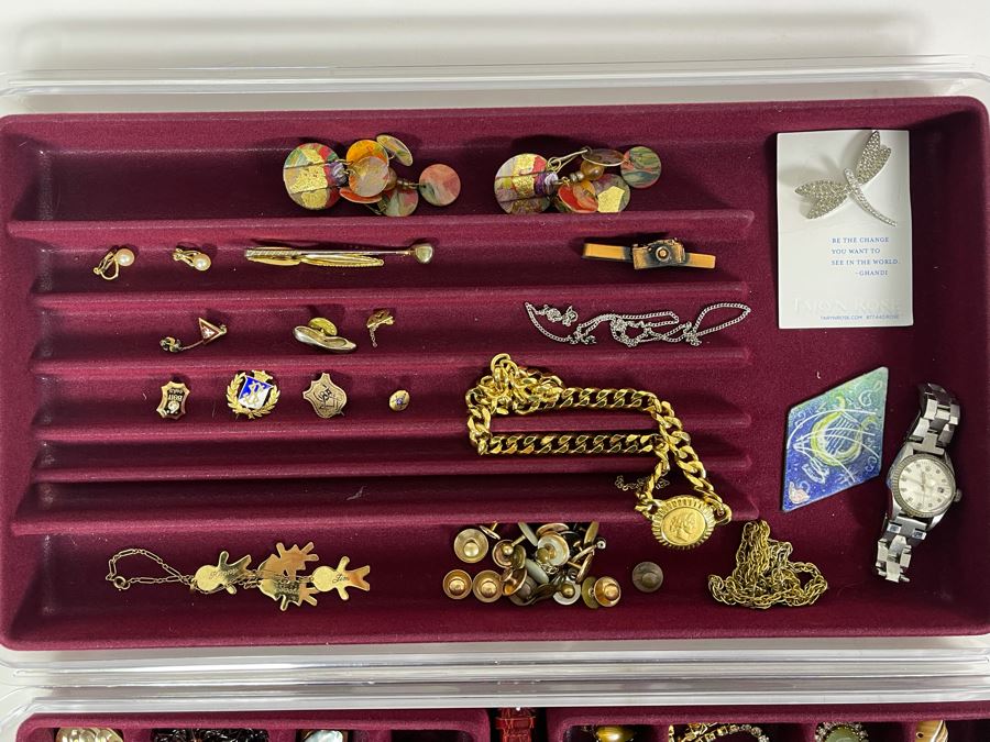 Collection Of Various Vintage Costume Jewelry Including Monet & Christian Dior - See Photos - Watch Is Not Authentic [Photo 2]