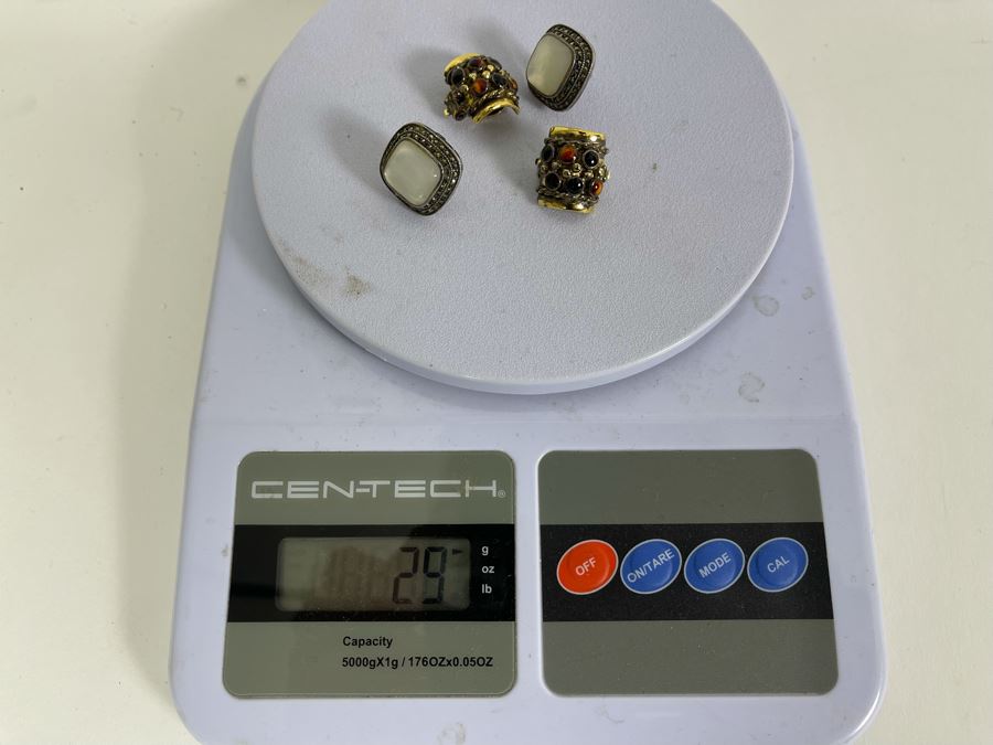 (2) Pairs Of Sterling Silver Earrings 29g [Photo 9]