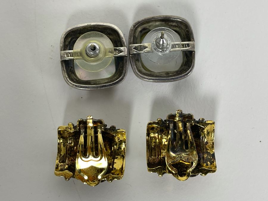 (2) Pairs Of Sterling Silver Earrings 29g [Photo 6]