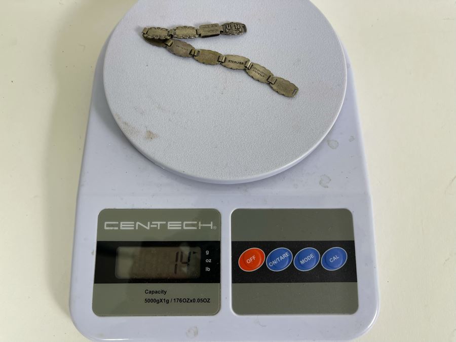 Vintage Sterling Silver USN Forget-Me-Not Bracelet 14g [Photo 13]