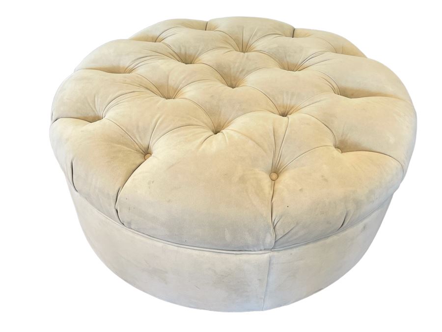 Tufted Round Upholstered Ottoman 38W X 16H