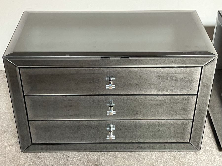 Pair Of Mirrored 3-Drawer Dressers Chest Of Drawers 36W X 20D X 25H [Photo 6]